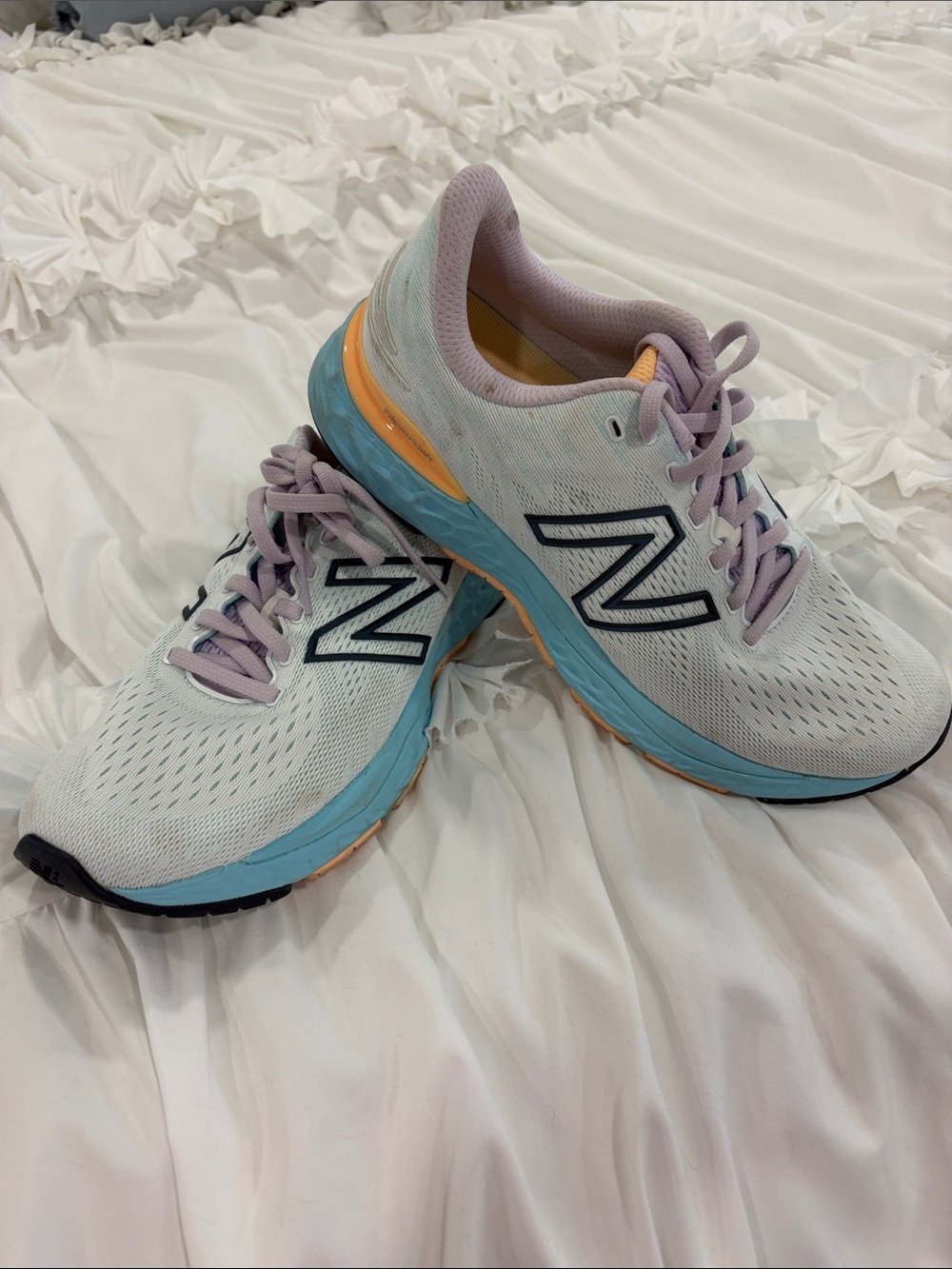 New Balance Women's White, Light Blue & Lavender Running Sneakers